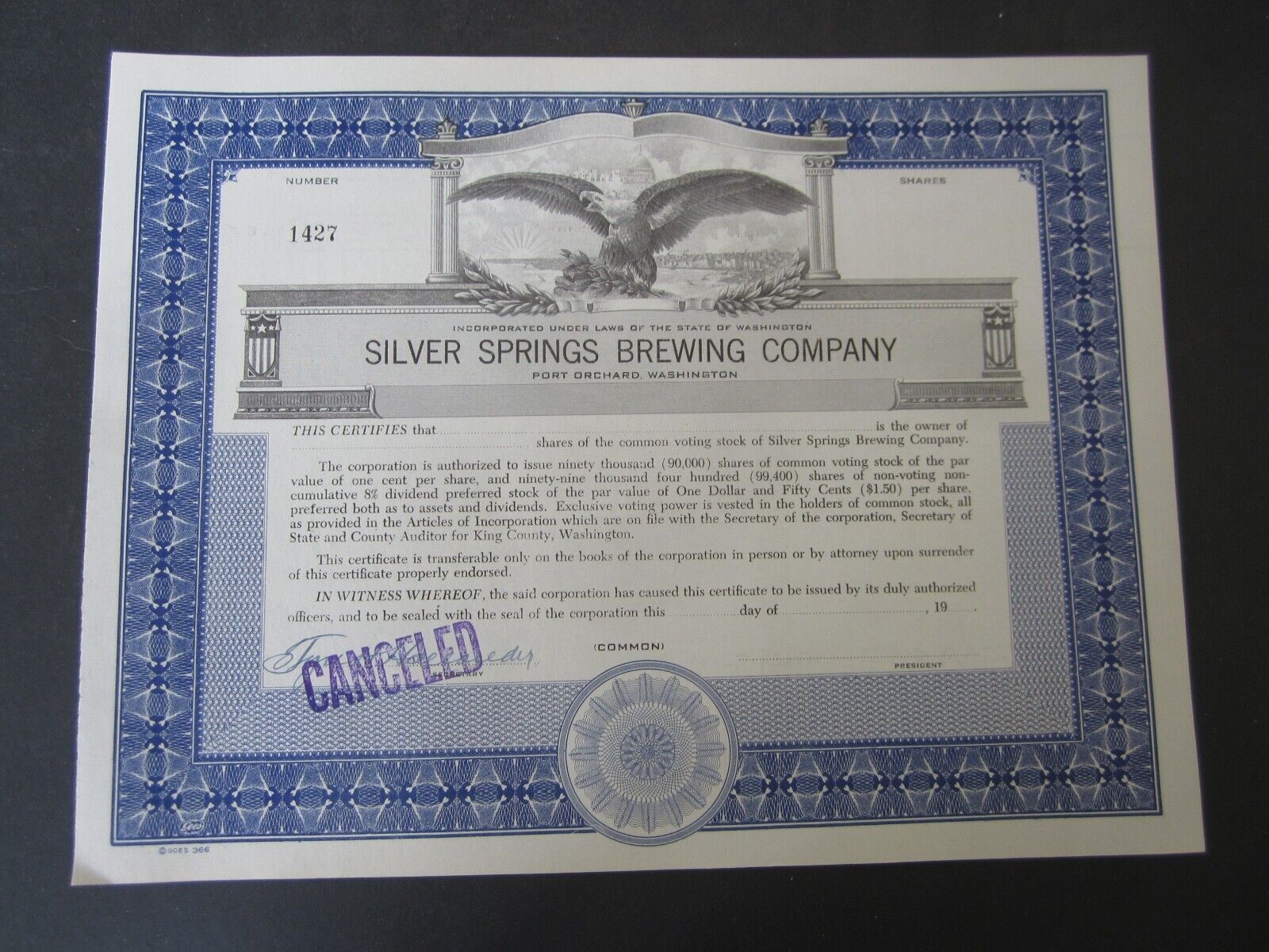 Old Vintage - SILVER SPRINGS BREWING Co. - Stoc...