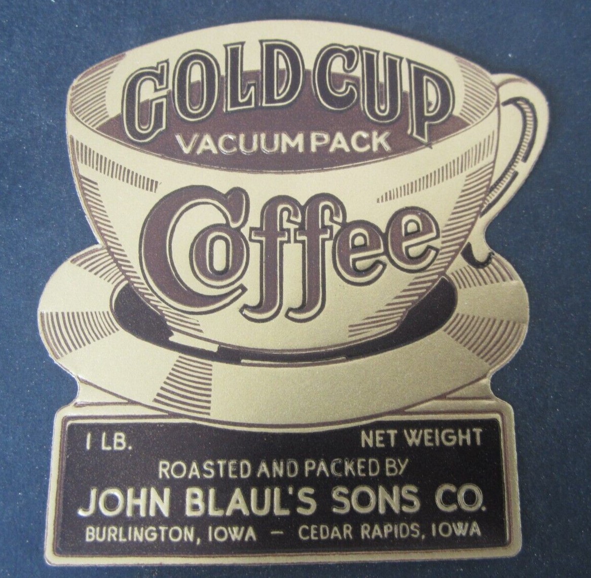 Lot of 5 Old Vintage - GOLD CUP COFFEE - LABELS...