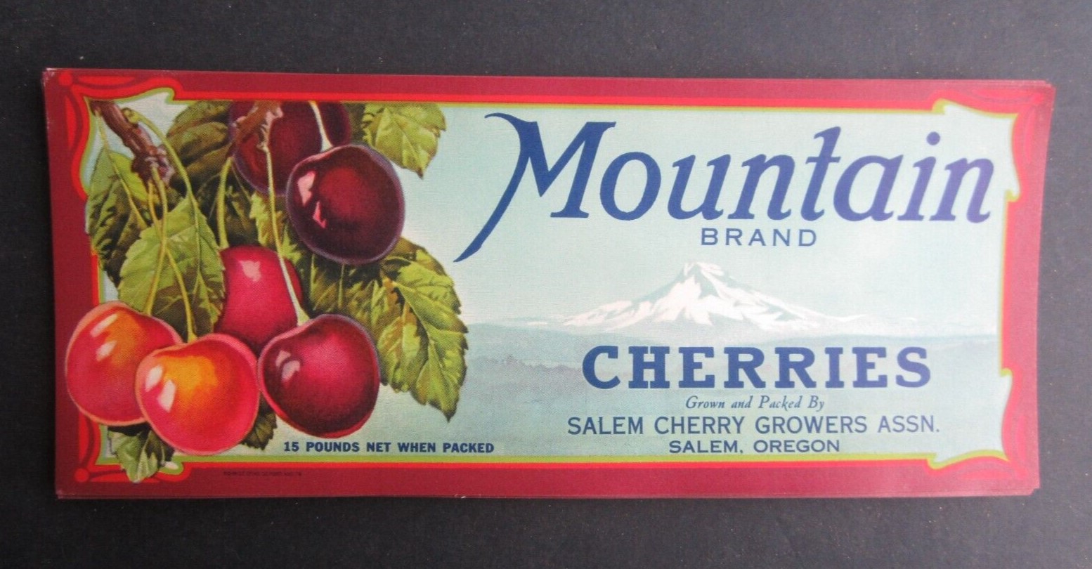 Lot of 5 Old Vintage - MOUNTAIN - Cherry LABELS...