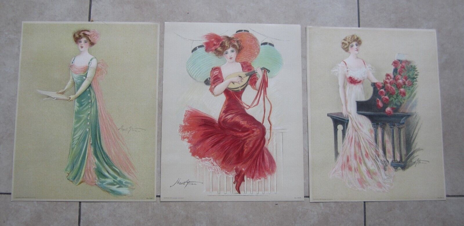 Set of 3 Old Vintage 1909 - Antique VICTORIAN P...