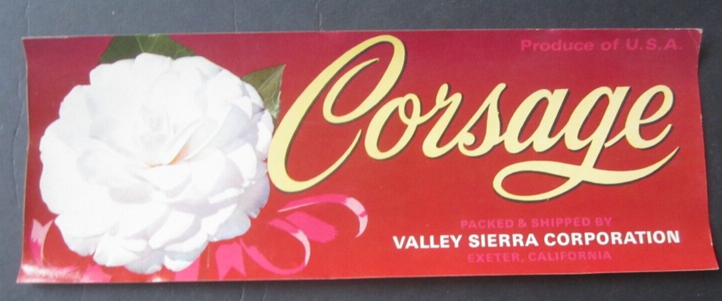 Old Vintage - CORSAGE - GRAPE Crate LABEL - Exe...