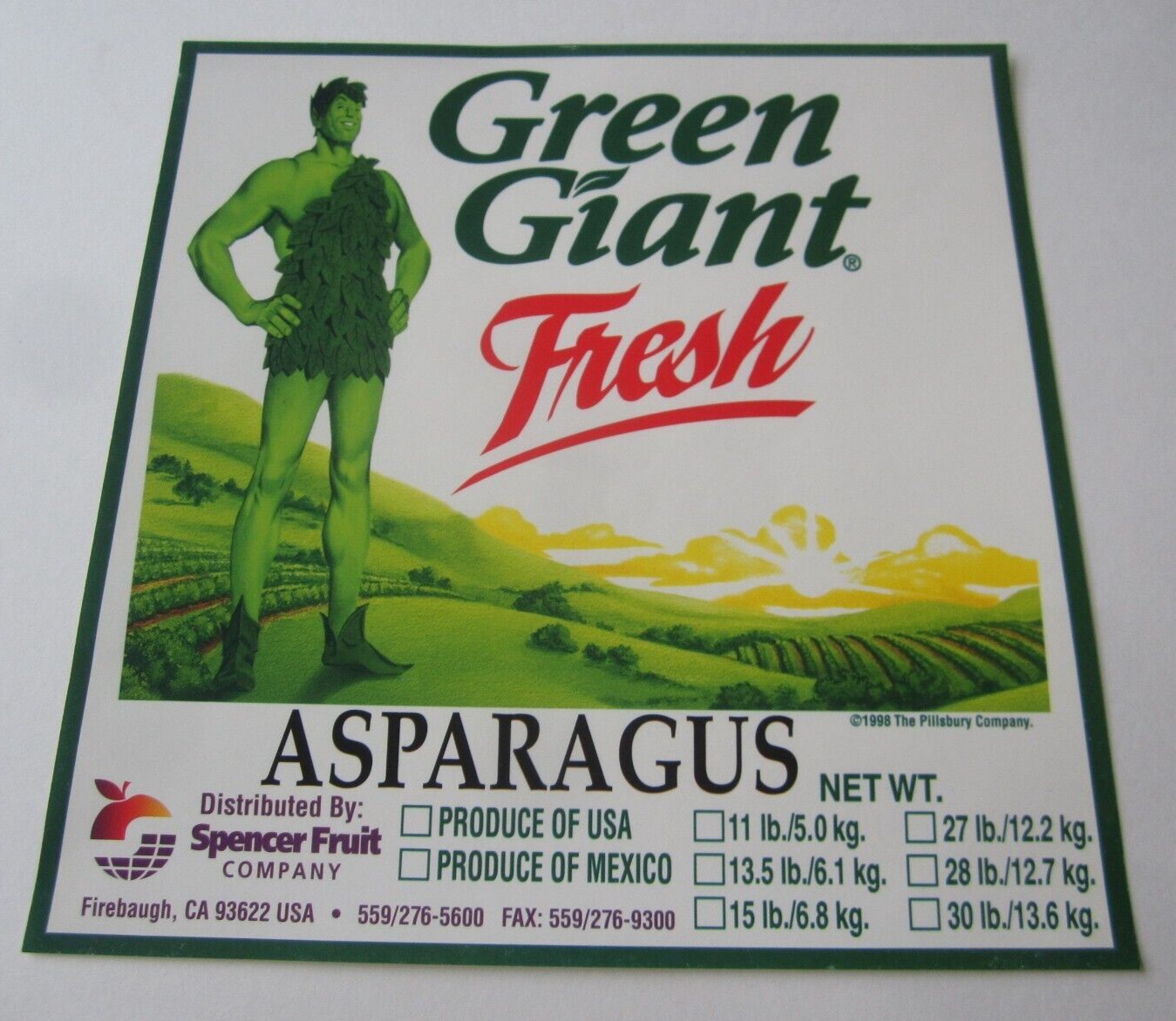 Old Vintage - GREEN GIANT - Asparagus Crate LAB...