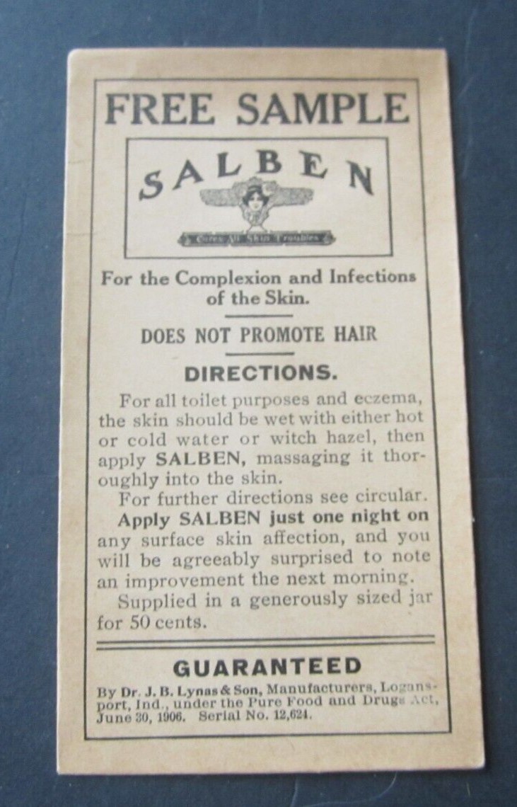 Old Vintage c.1910 - SALBEN - Complexion / Skin...