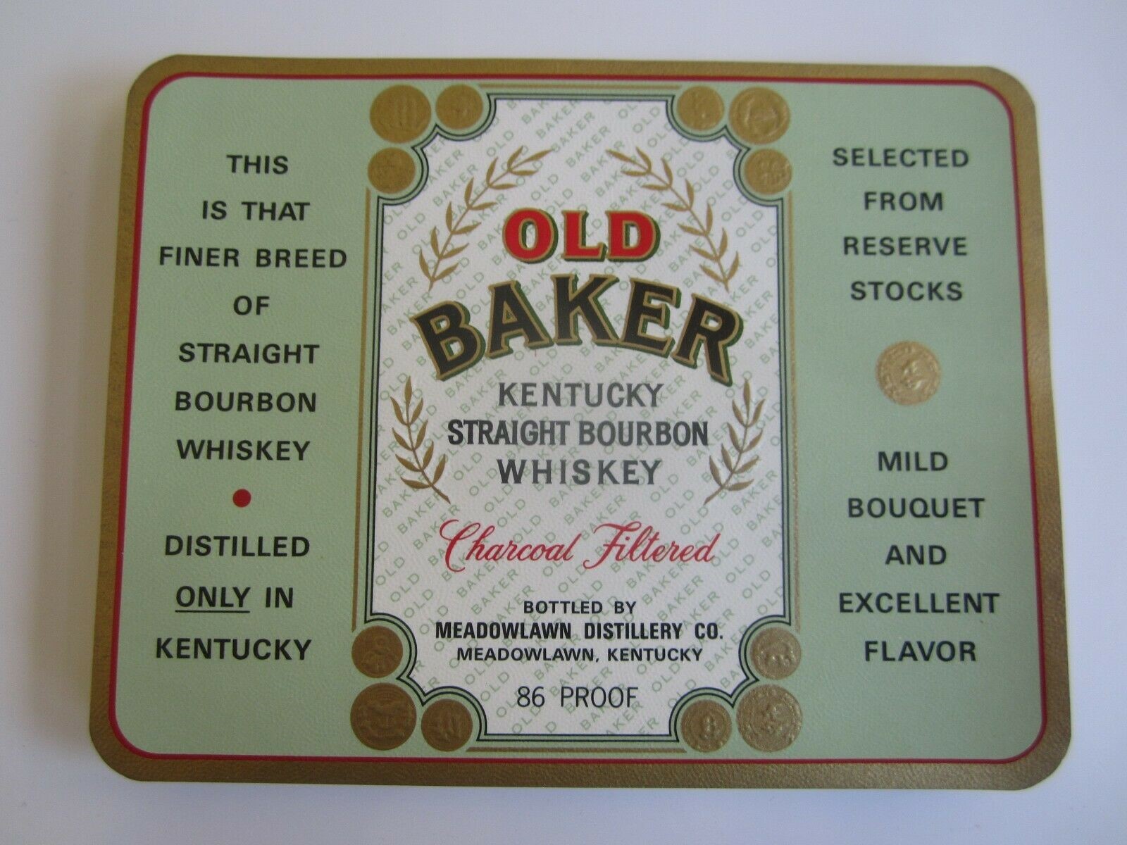  Lot of 100 Vintage - Old Baker WHISKEY - LABEL...