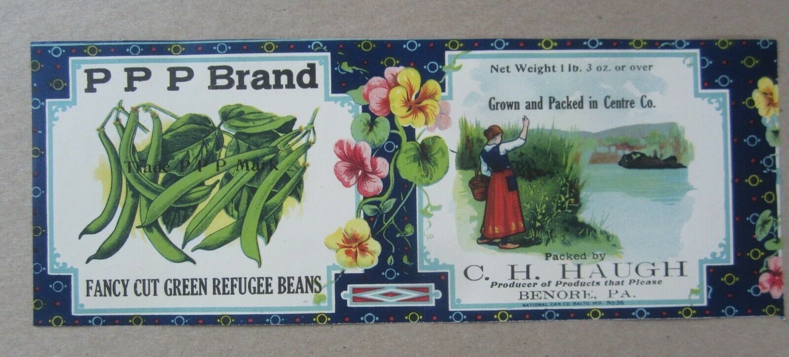 Old Vintage c.1910 - PPP Brand Green Beans CAN ...