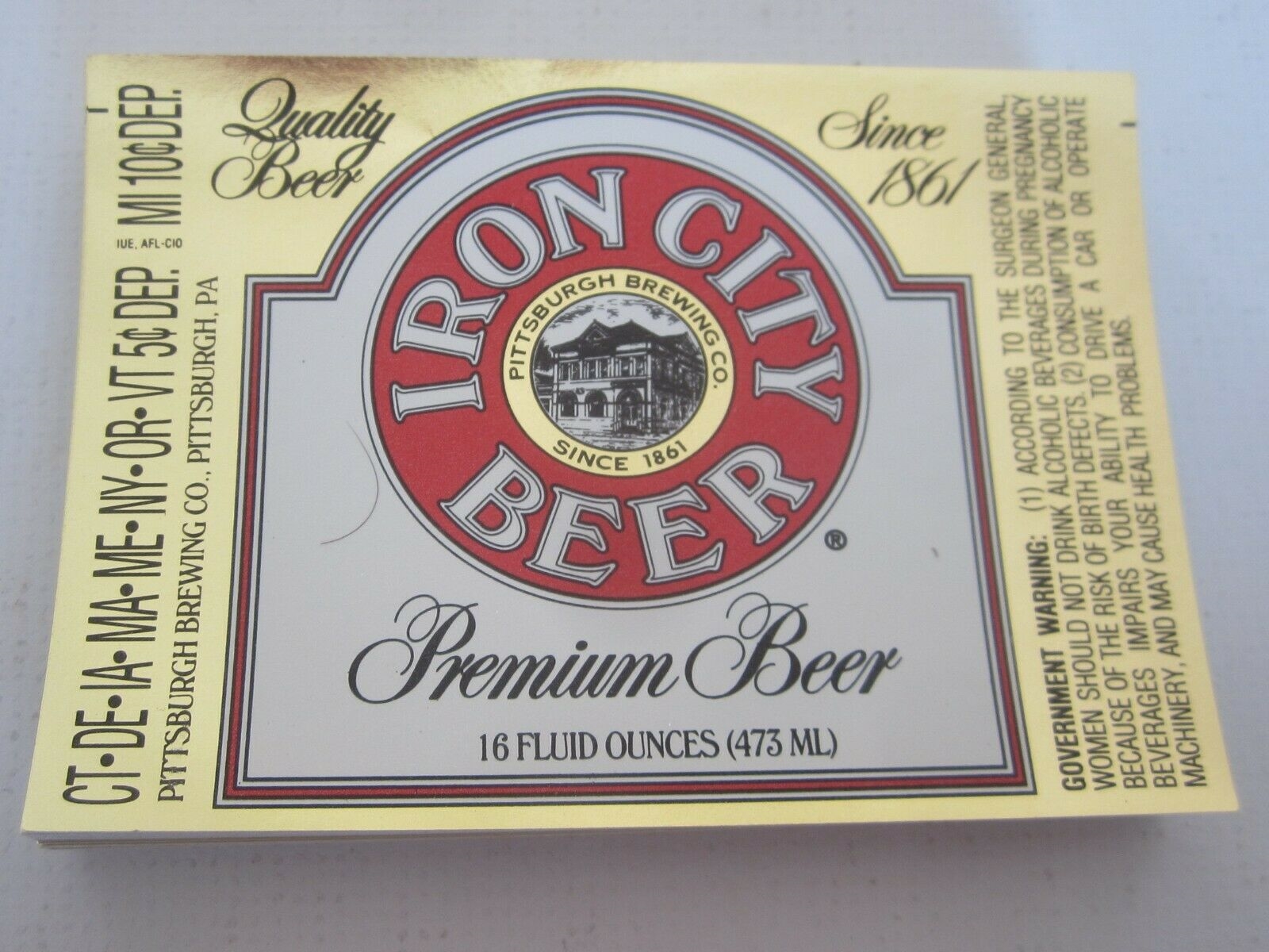  Lot of 100 Old Vintage IRON CITY Premium Beer ...