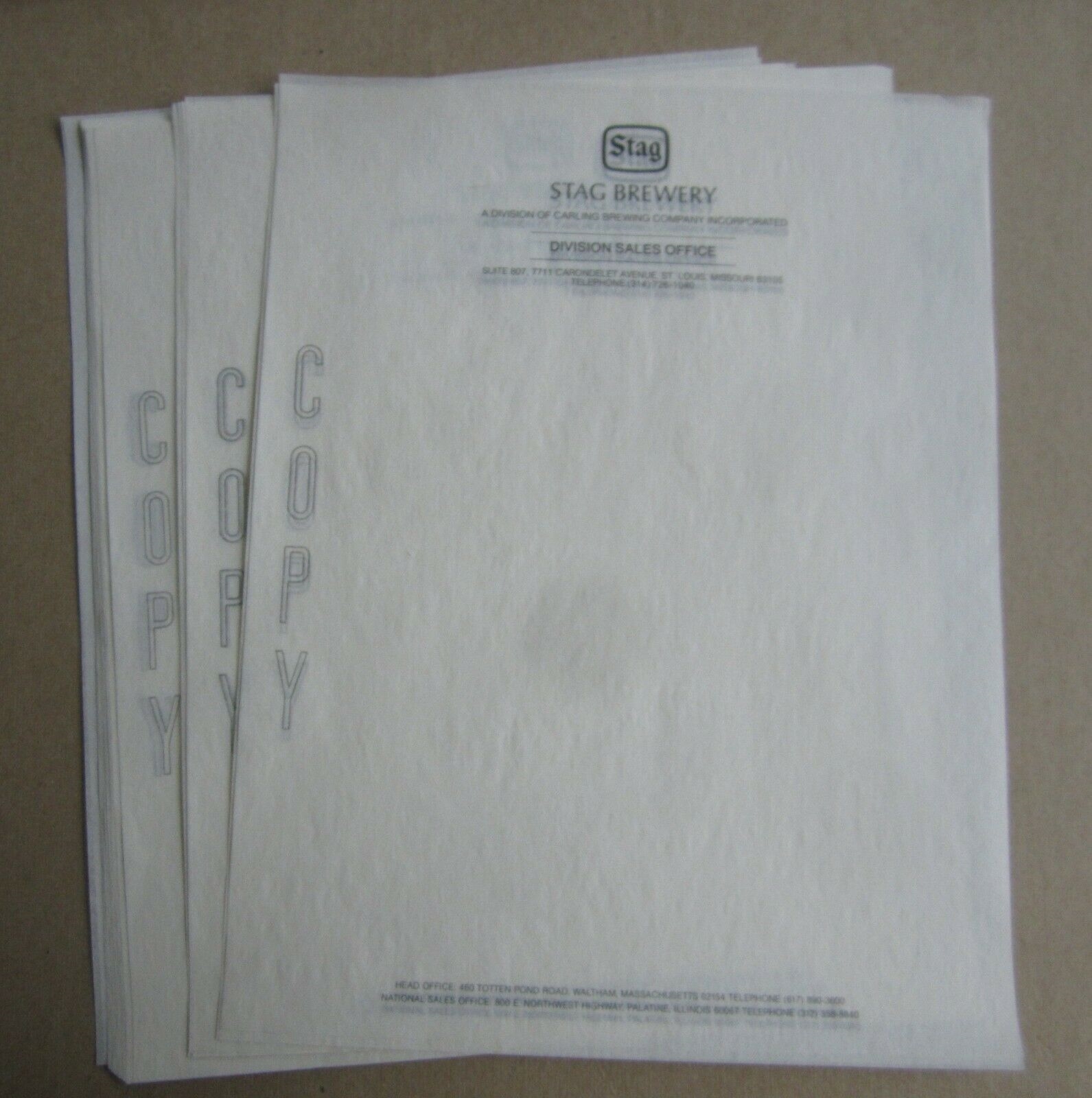 Lot of 25 Old Vintage STAG BREWERY Letterhead /...
