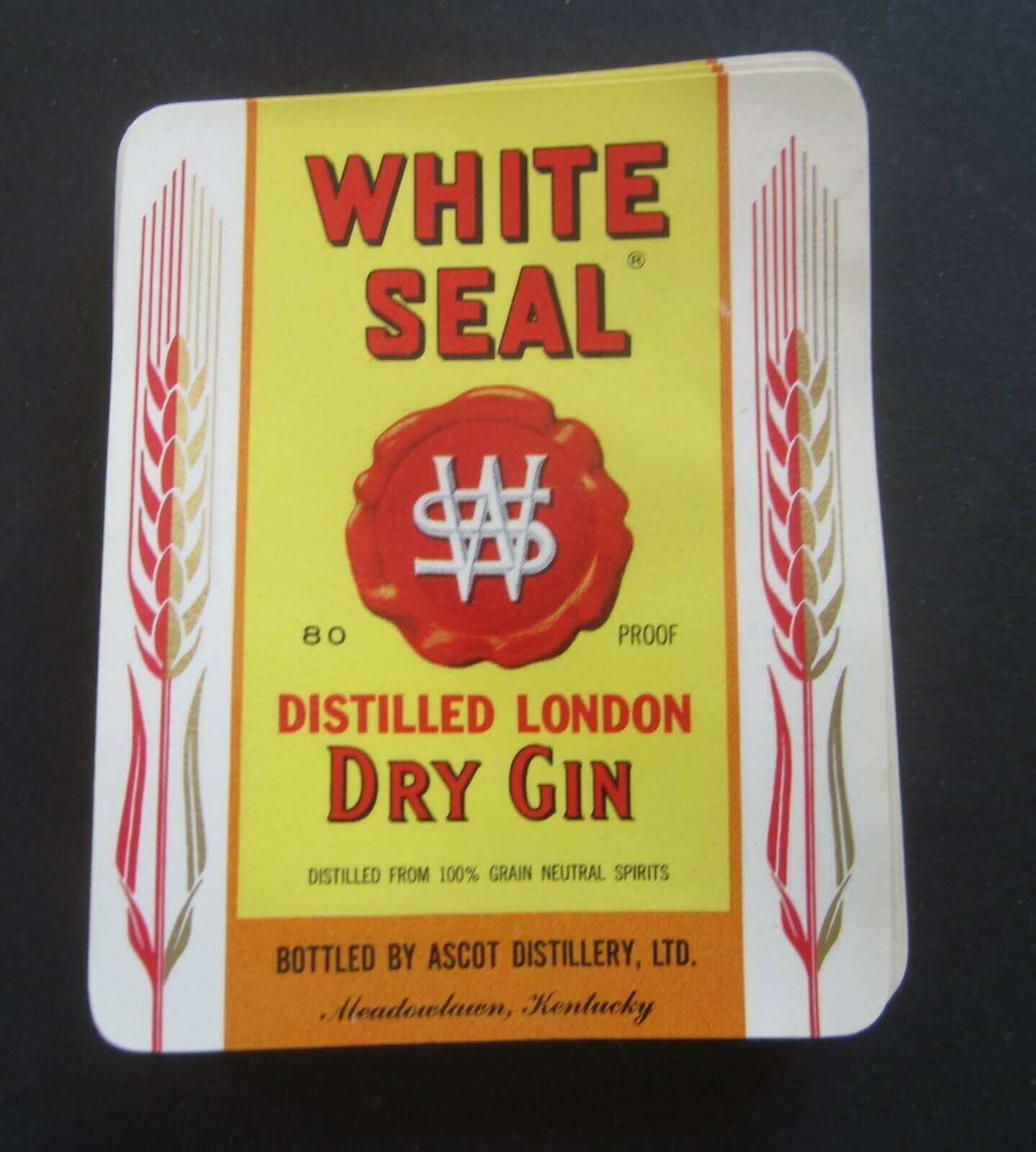  Lot of 100 - Old Vintage WHITE SEAL - GIN Labe...