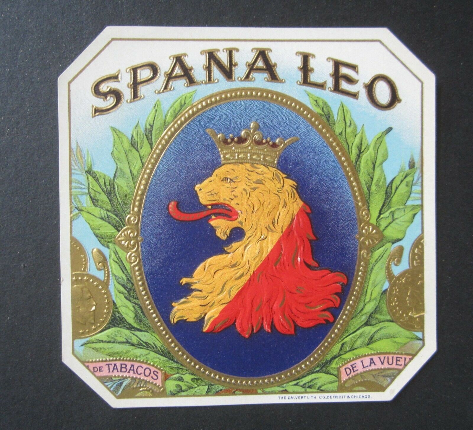 Old Vintage - SPANA LEO - CIGAR Box LABEL - Out...