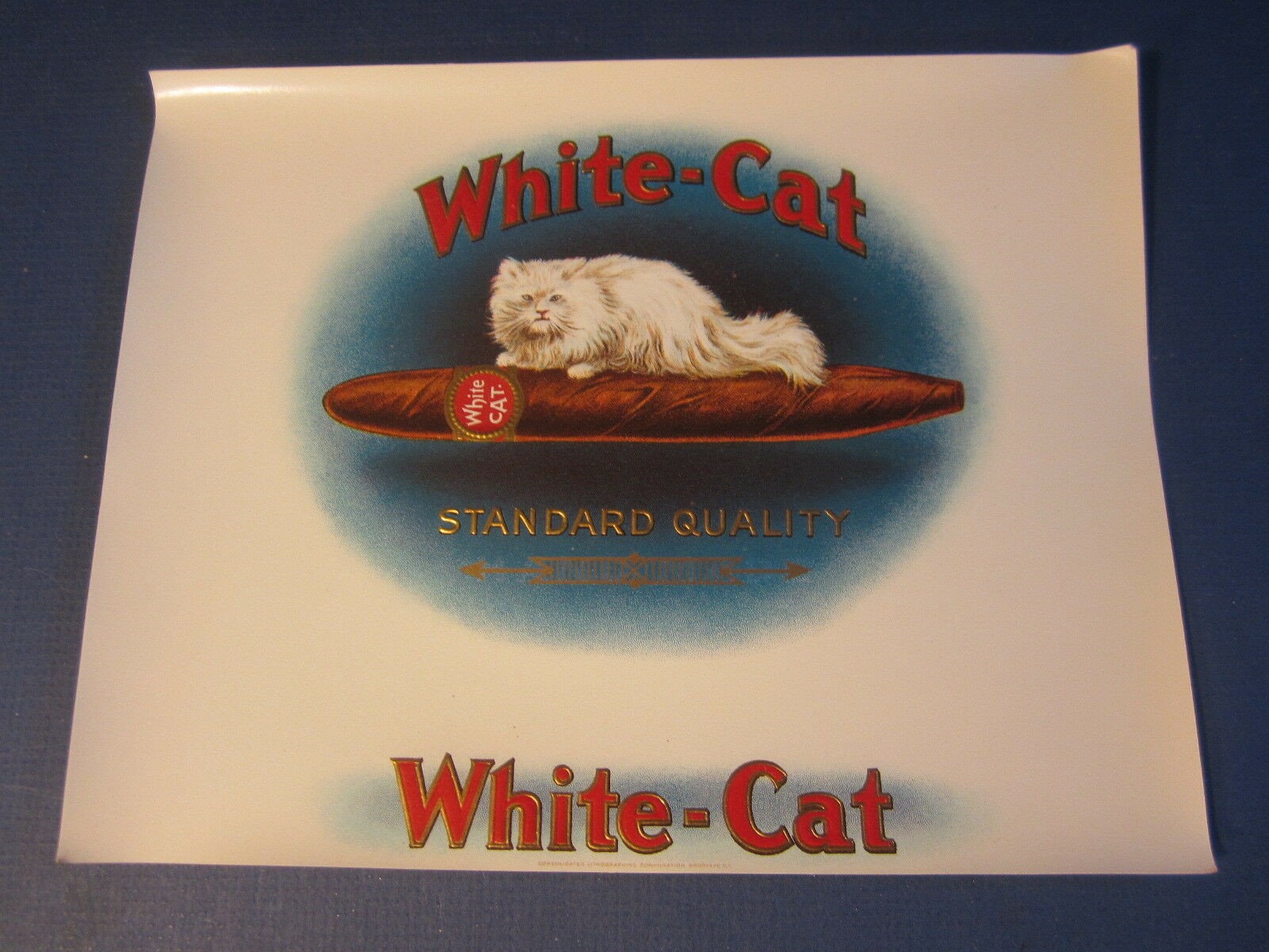 Old Antique - WHITE CAT - Inner CIGAR LABEL - C...