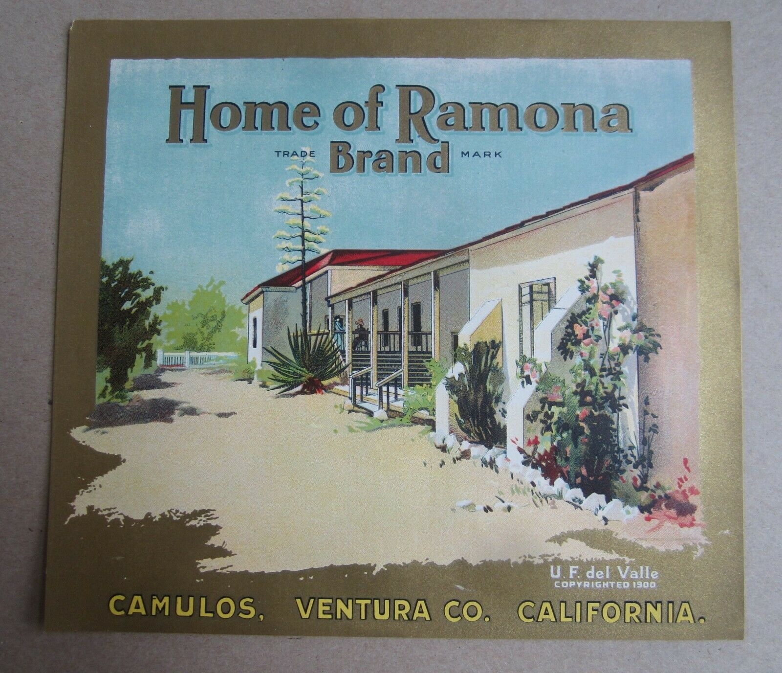 Old Antique c.1900 - HOME OF RAMONA - Orange Cr...