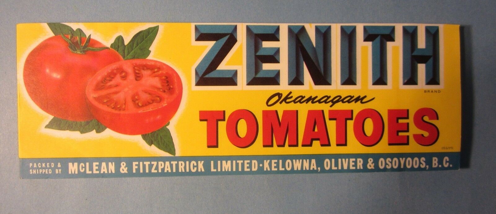  Lot of 100 Old Vintage - Zenith TOMATOES - Lab...