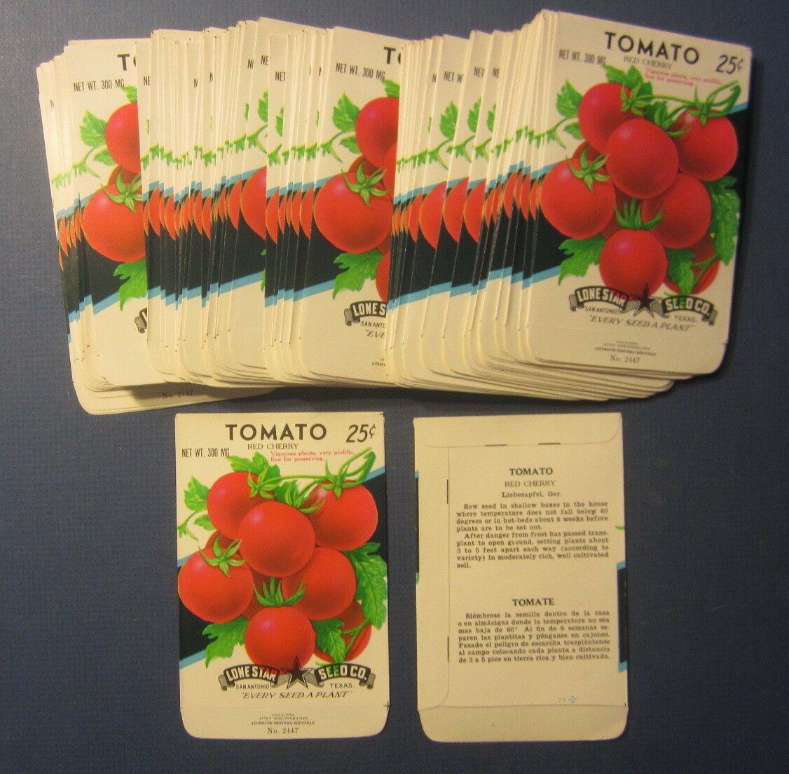 Lot of 100 Old Vintage TOMATO Red Cherry Vegeta...