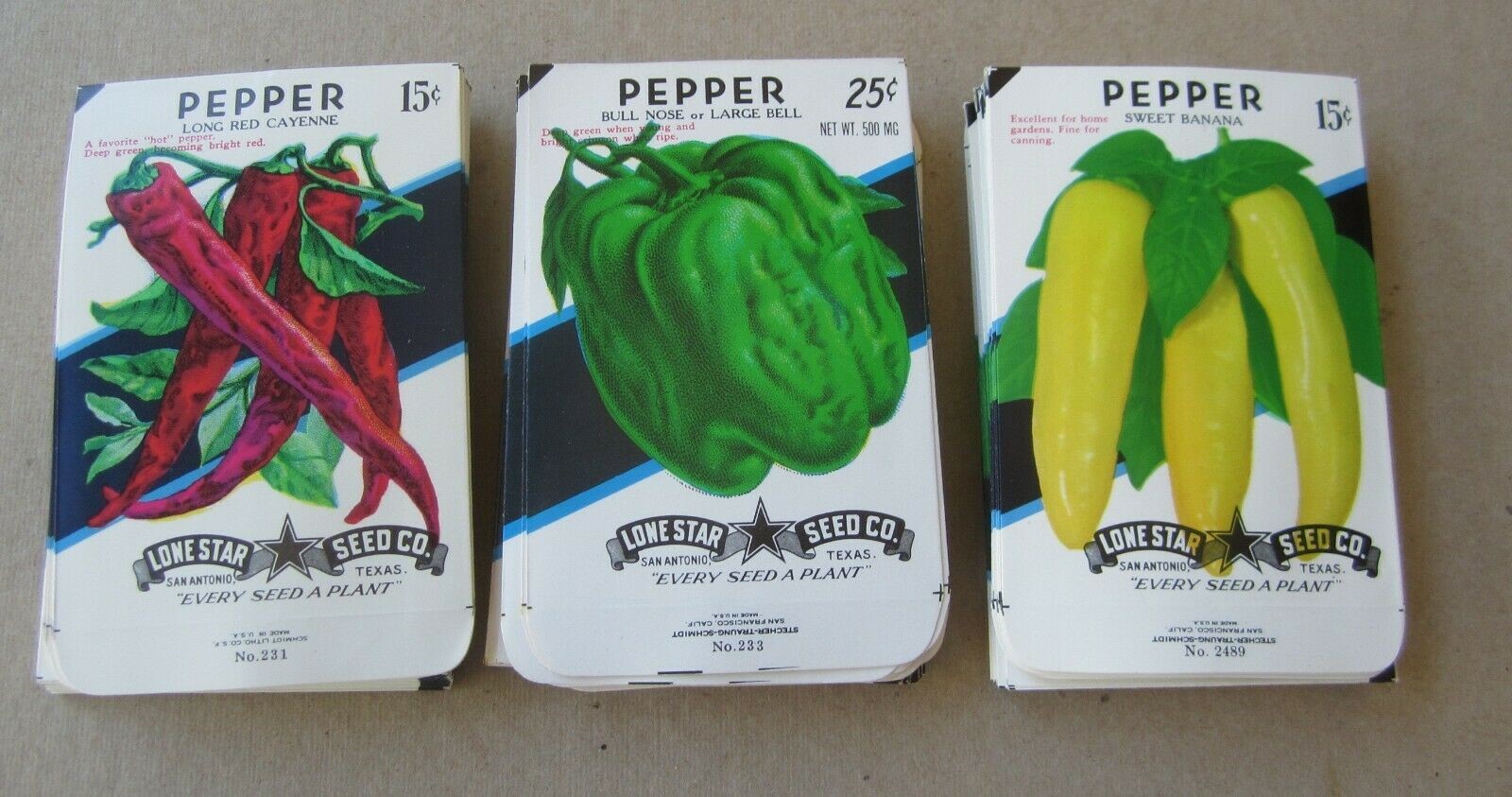  Lot of 150 Old Vintage - PEPPER - SEED PACKETS...