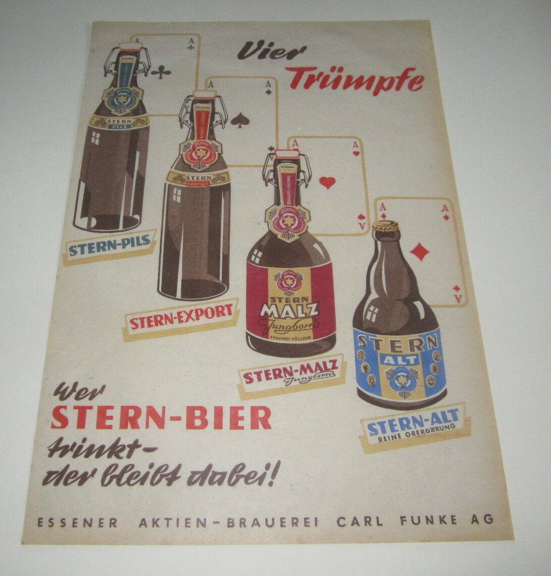 Old STERN BEER - Four Trumps - ACES / Playing C...