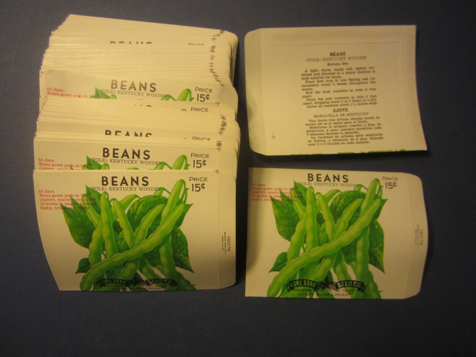  Lot of 100 Old Vintage Pole BEANS - SEED PACKE...