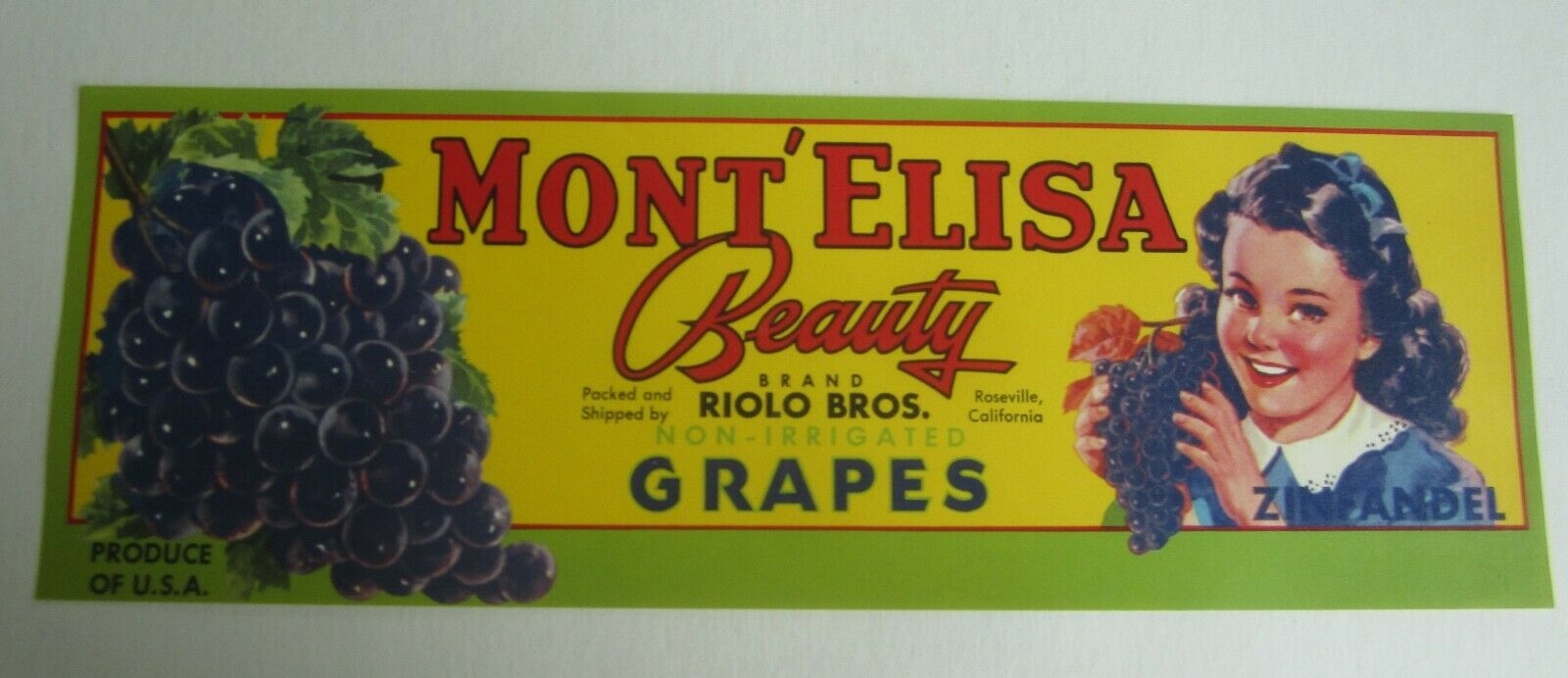Old Vintage - MONT ELISA BEAUTY - Grape LABEL -...