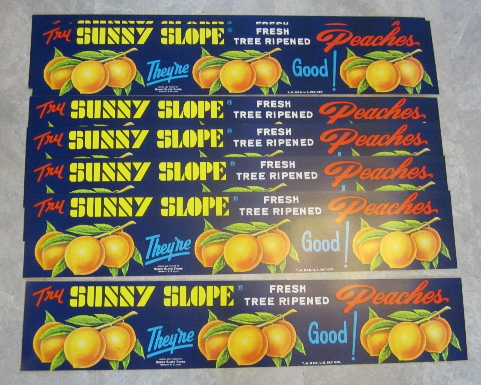 Lot of 10 Old Vintage - Sunny Slope PEACHES - ...