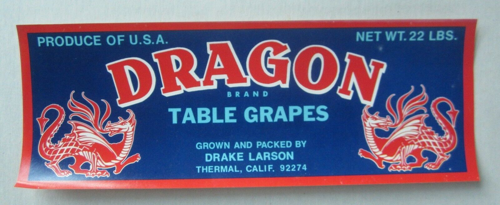  Old Vintage - DRAGON - Table Grapes - Crate LA...