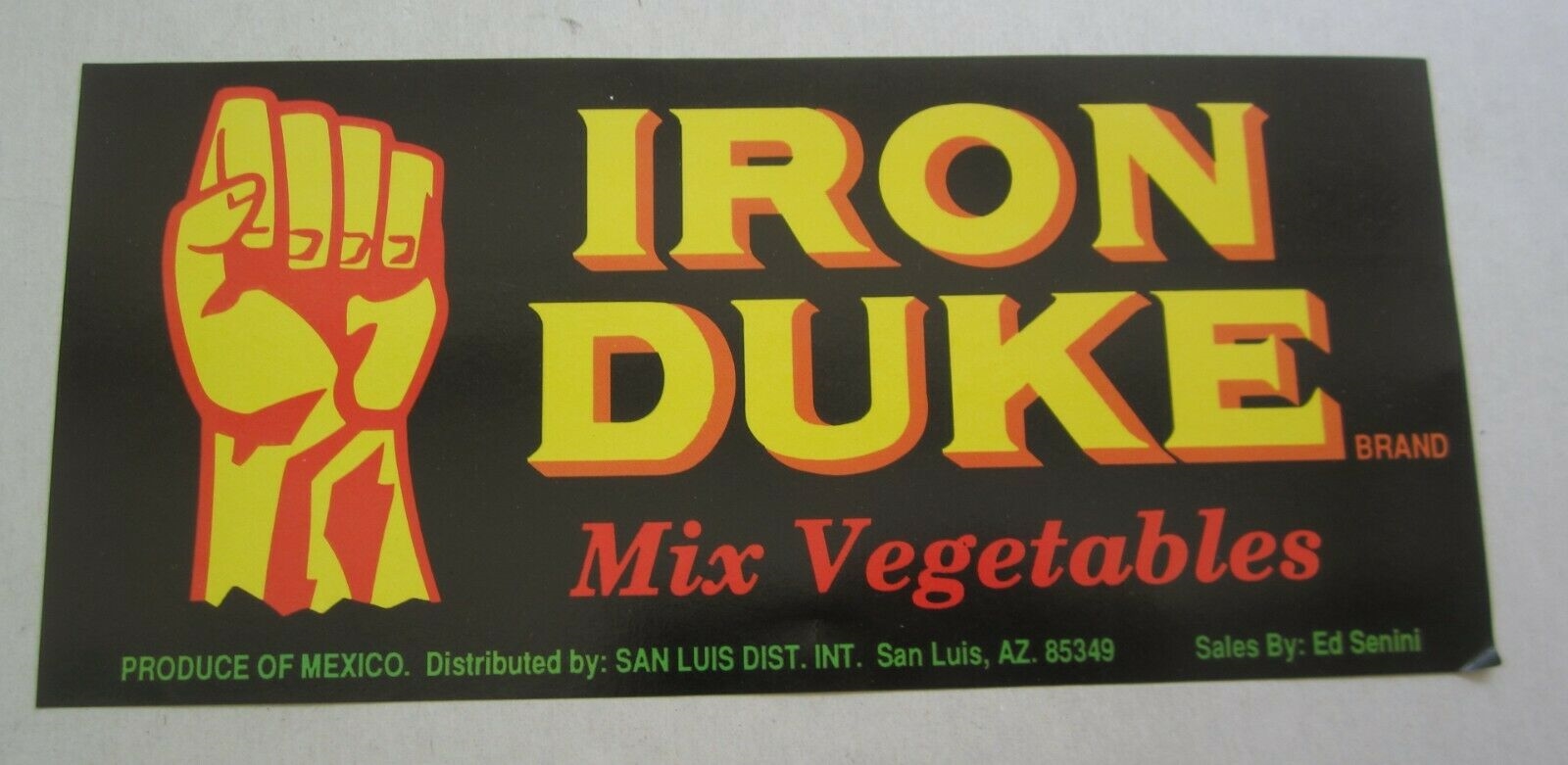 Old Vintage - IRON DUKE - Vegetable Crate LABEL...