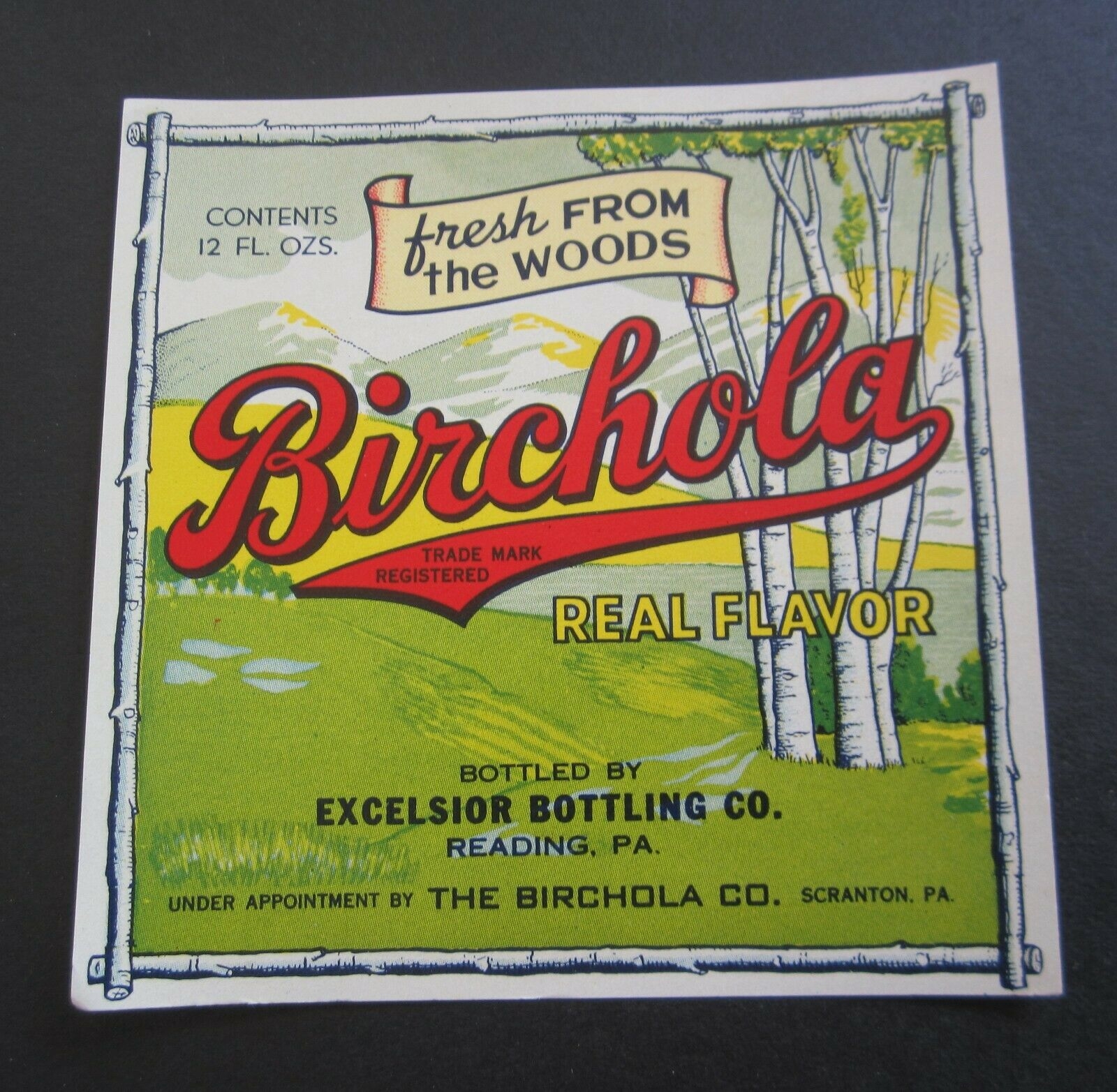 Old Vintage - BIRCHOLA Soda LABEL - Excelsior B...