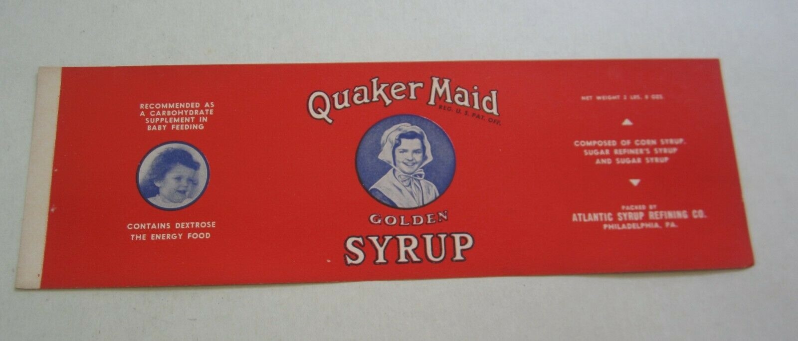 Old Vintage - QUAKER MAID - SYRUP - Can LABEL -...