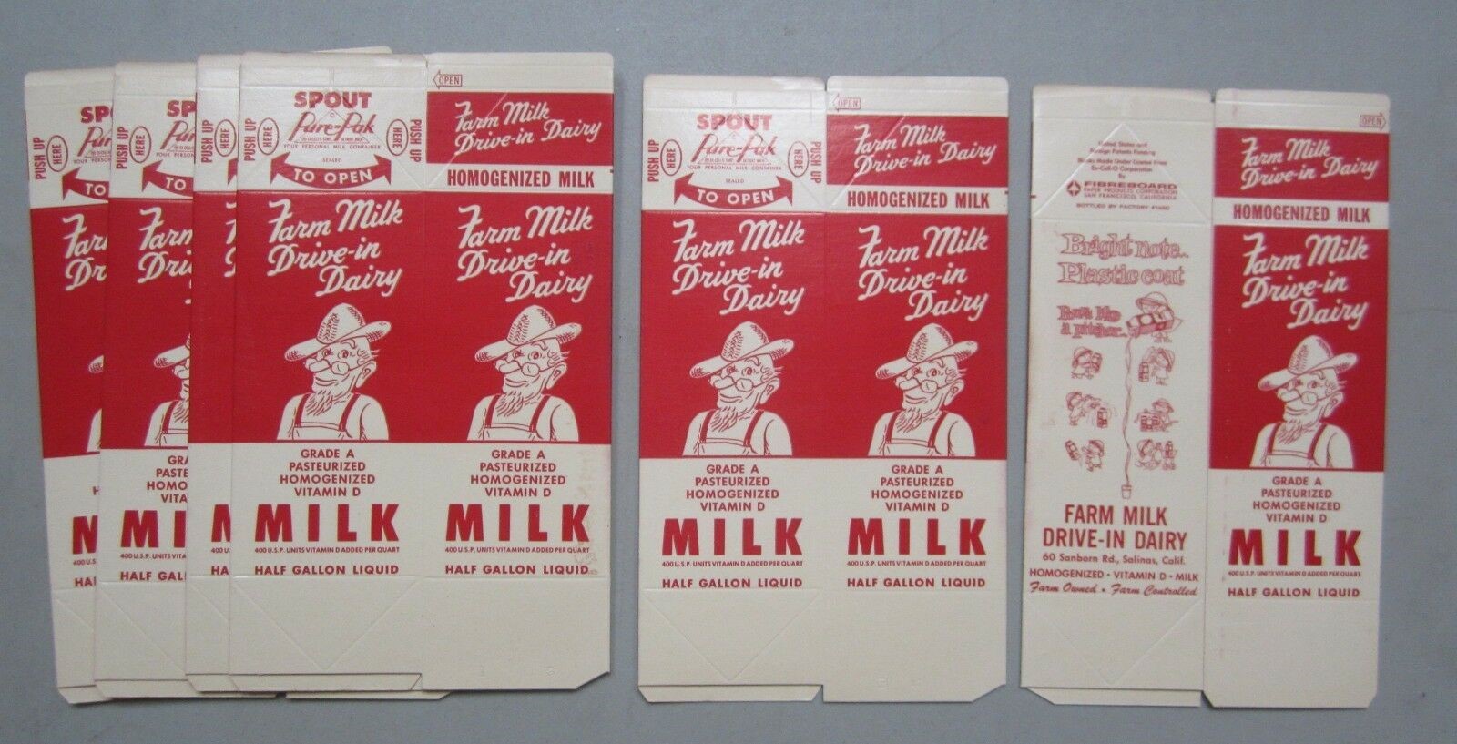 Lot of 5 Old Vintage - FARM MILK Drive-In DAIRY...