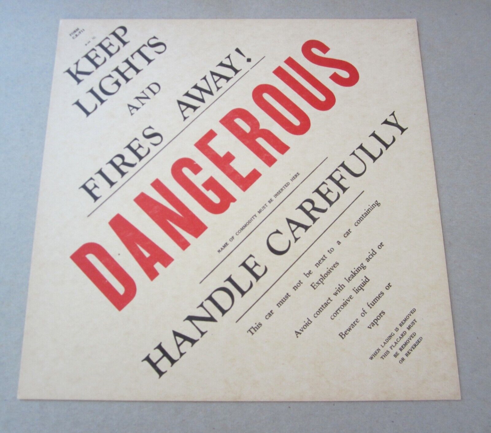 Old Vintage 1945 - DANGEROUS - Handle Carefully...
