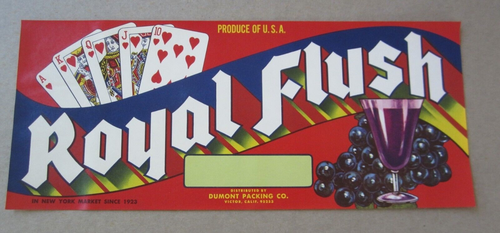 Old Vintage - ROYAL FLUSH - Poker Cards - Grape...