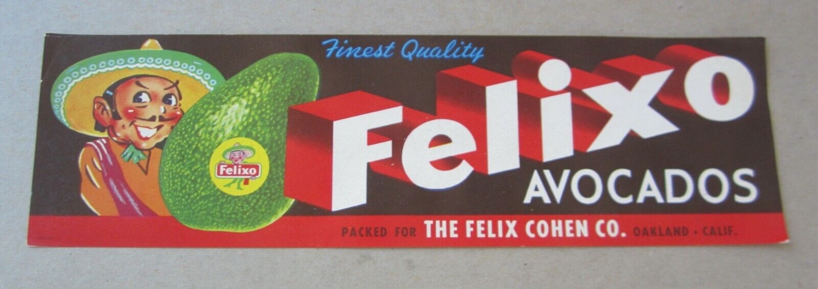 Old Vintage - FELIXO - Avocados LABEL - Felix C...