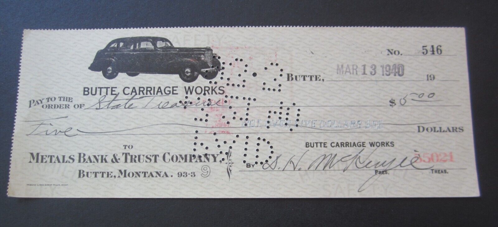 Old Vintage 1940 - BUTTE CARRIAGE WORKS - Bank ...