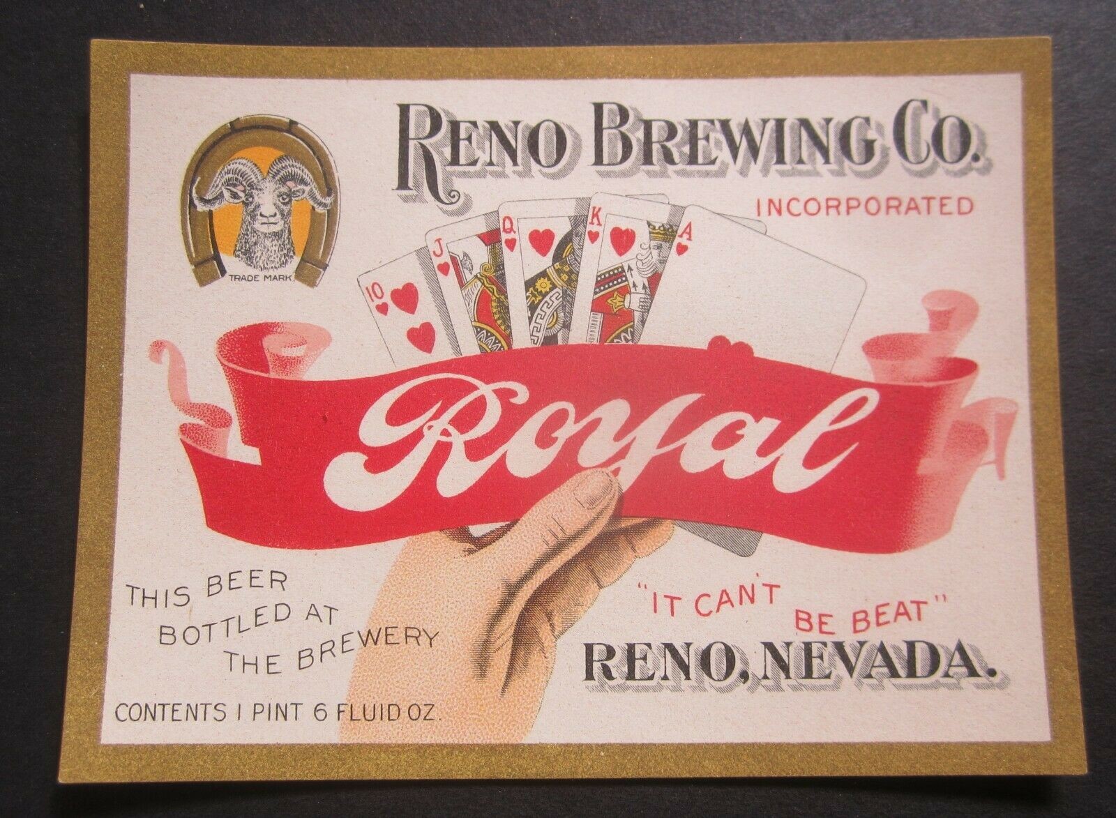  Old Vintage - ROYAL Beer LABEL - Reno Brewing ...