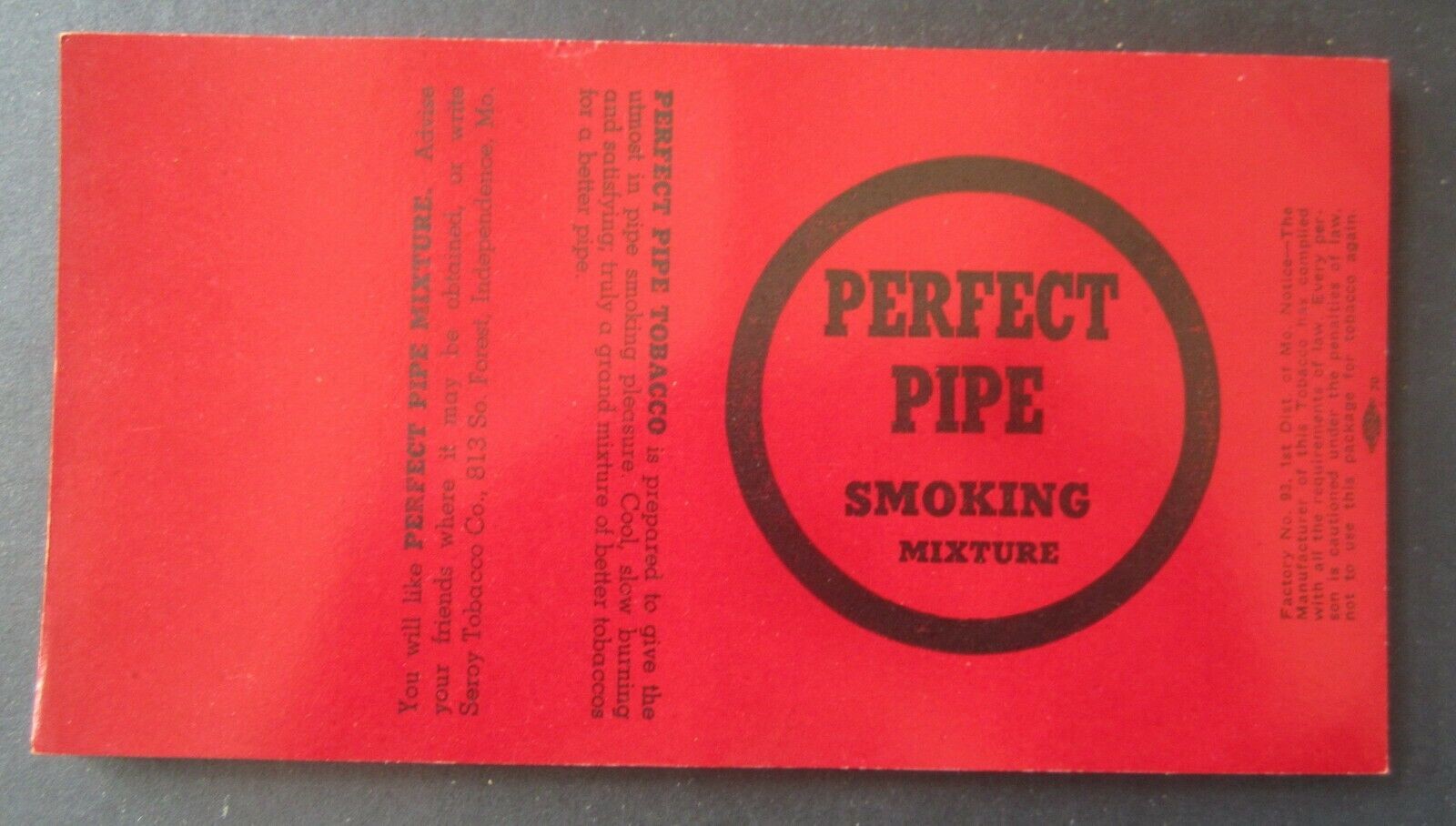  Lot of 50 Old - PERFECT PIPE Smoking TOBACCO L...