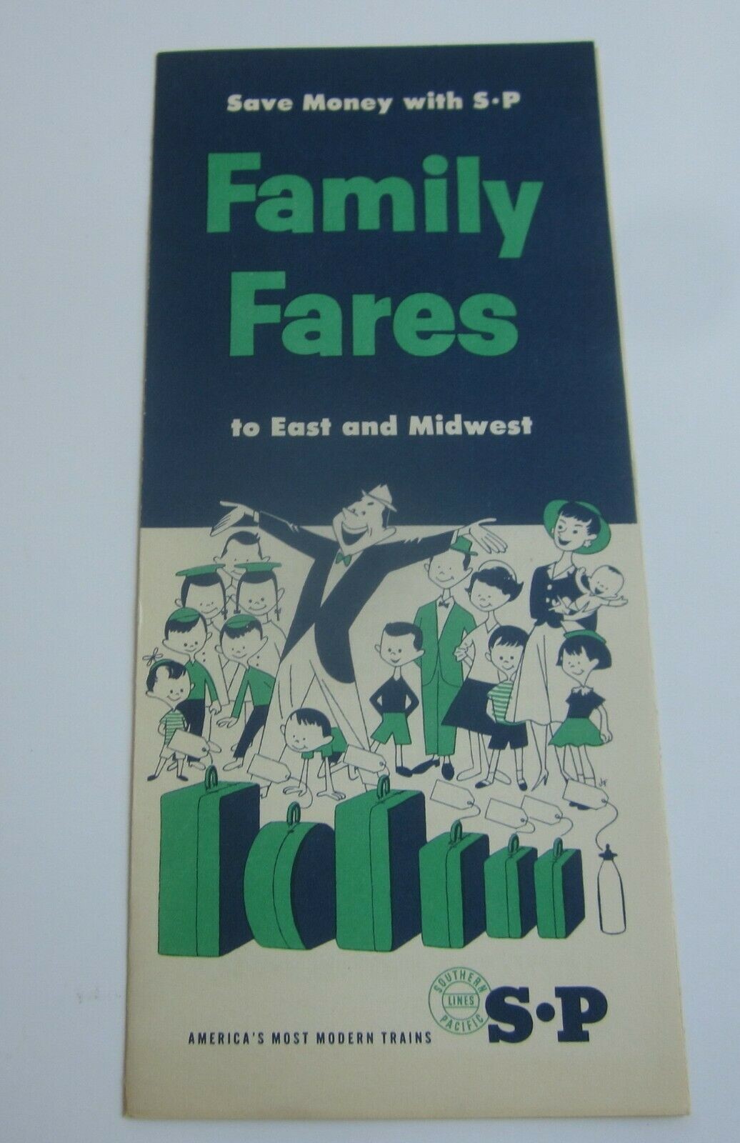 Old Vintage 1954 S.P. RAILROAD - Family Fares -...