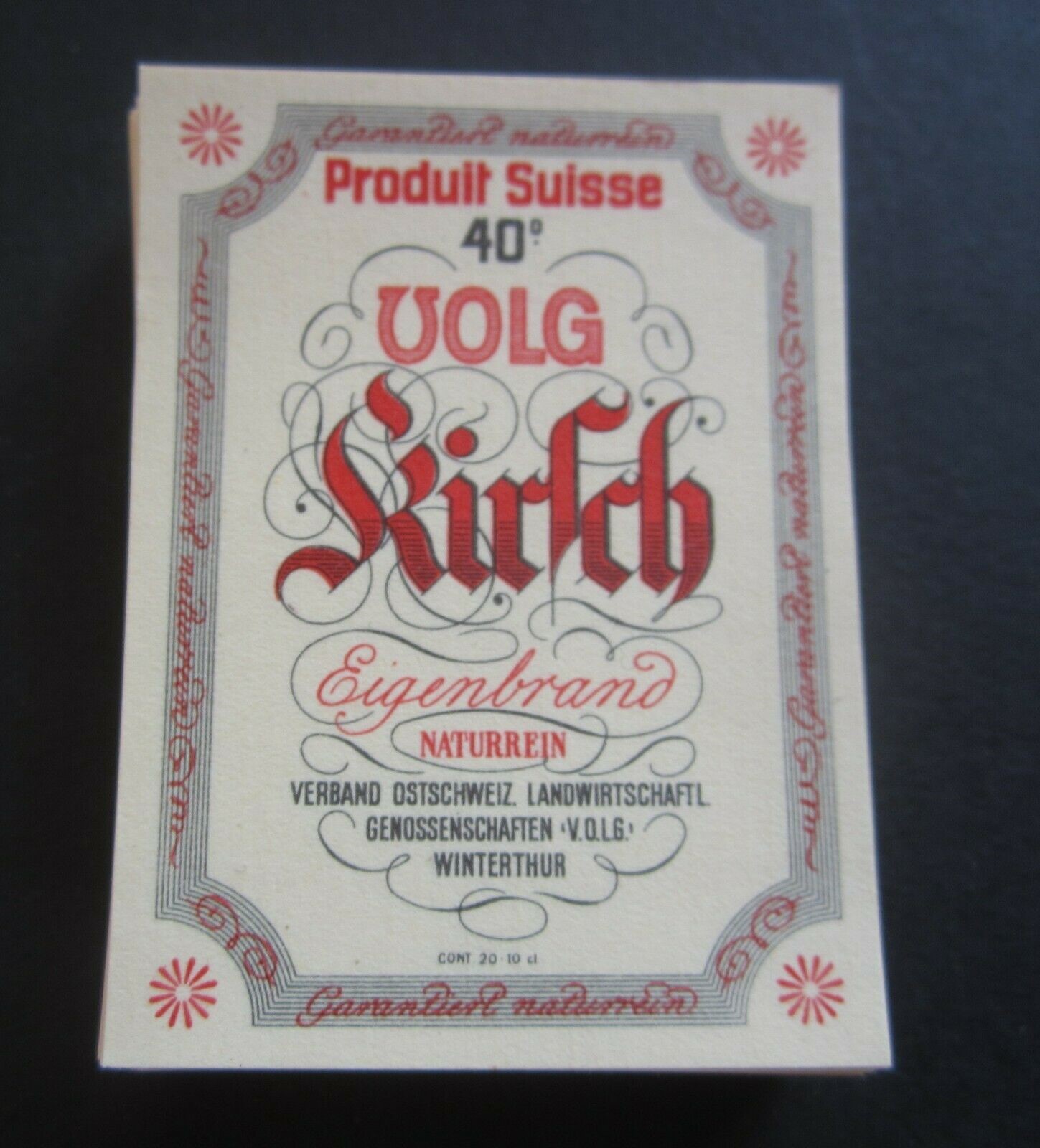  Lot of 100 Old Vintage - Volg KIRSCH - Swiss L...