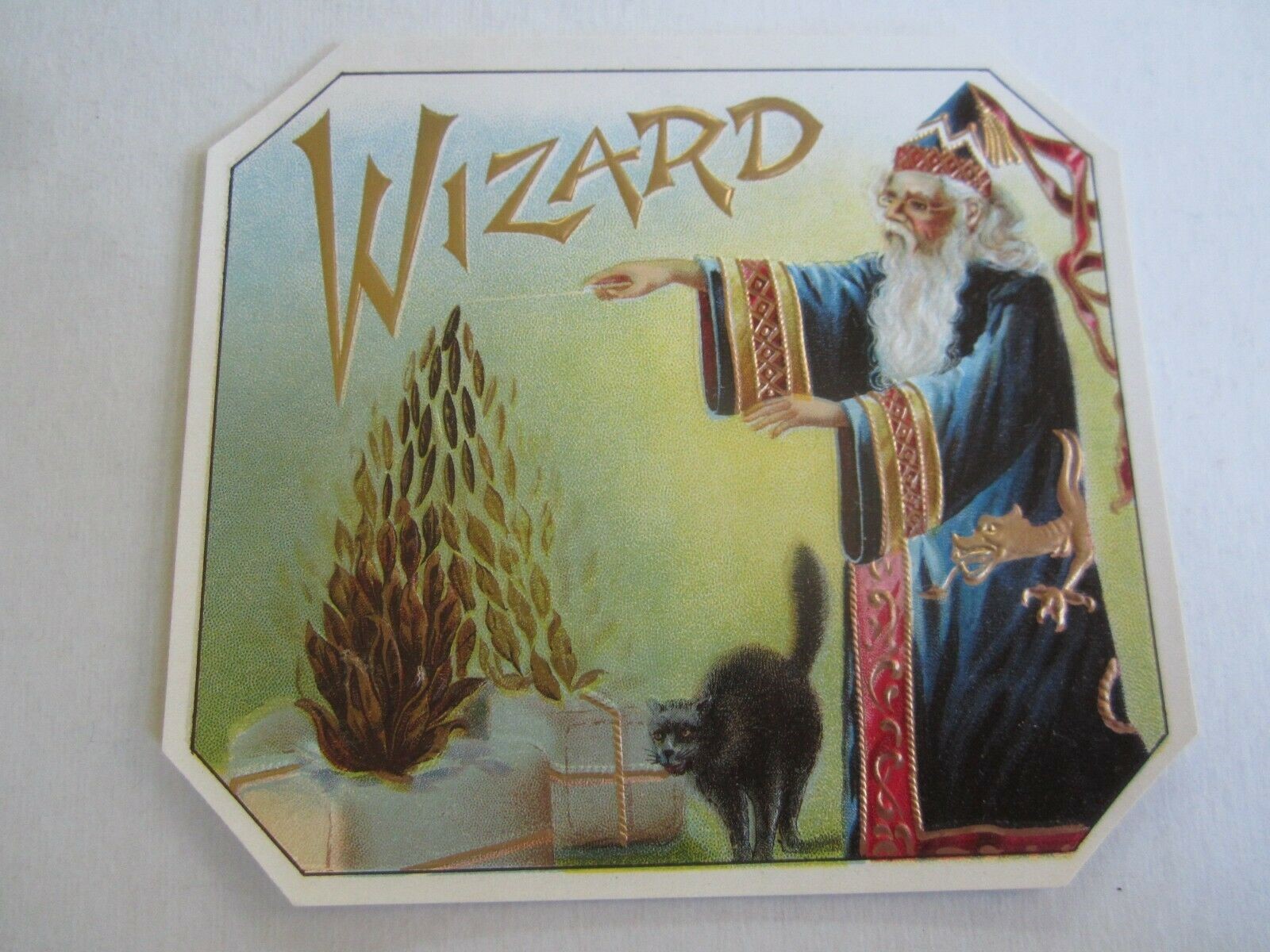  Old Antique - WIZARD - Outer CIGAR LABEL - MAG...