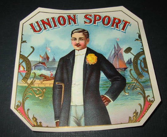  Old UNION SPORT Outer Cigar LABEL - Horse Raci...