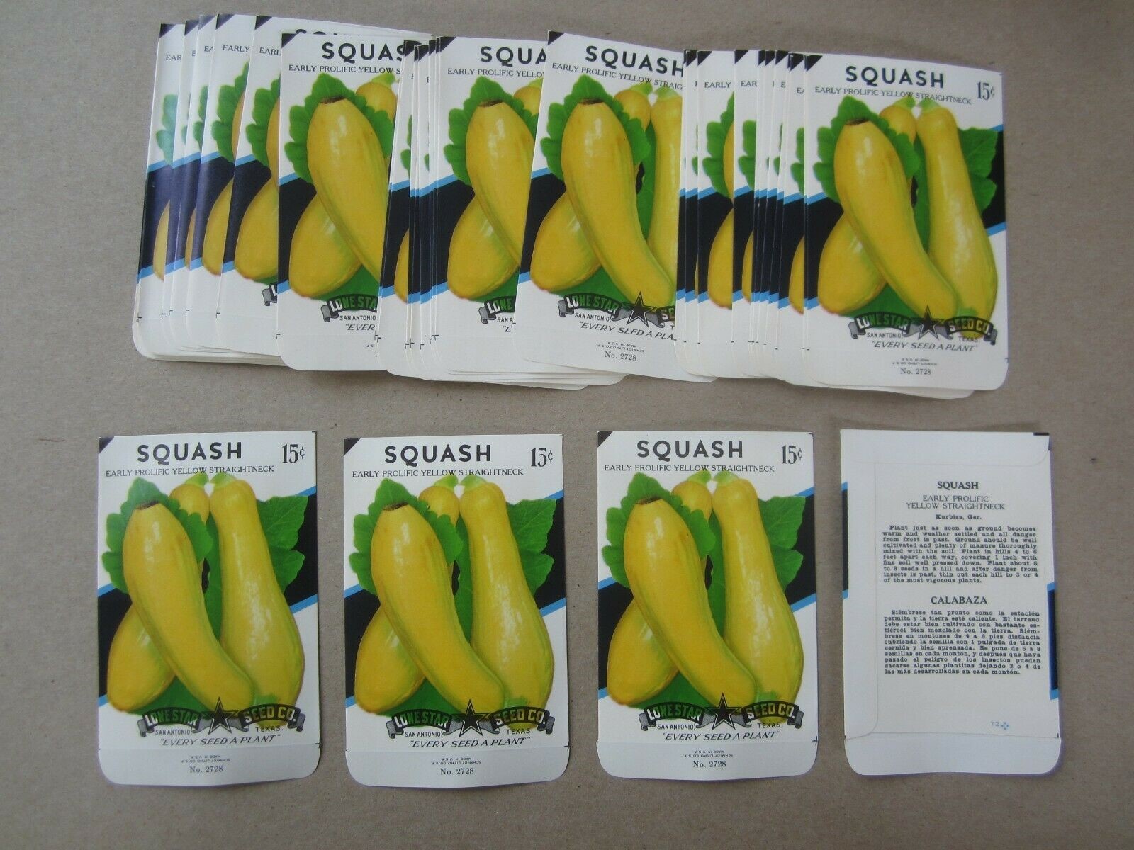  Lot of 50 Old Vintage - SQUASH - Yellow - SEED...