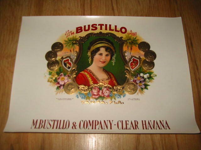  Old Antique - BUSTILLO - Inner Cigar Box Label...
