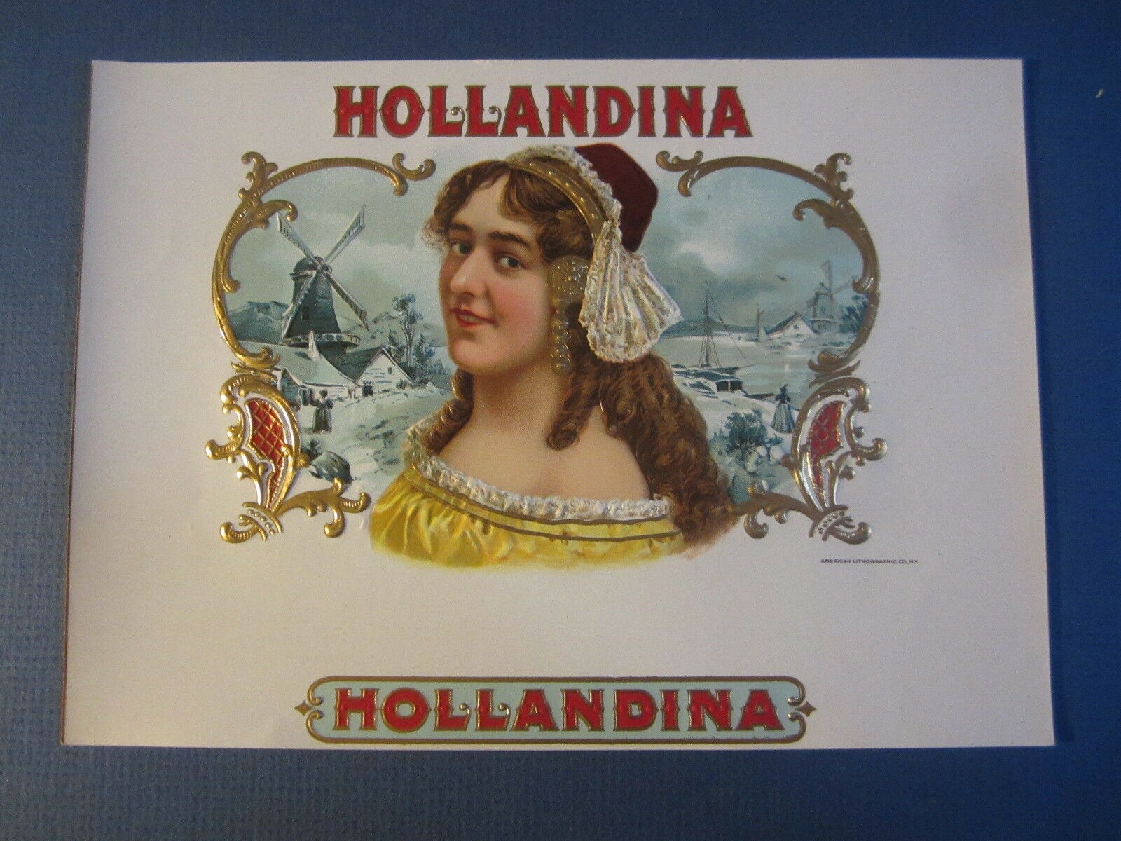  Old Antique - HOLLANDINA - Inner Cigar Box LAB...