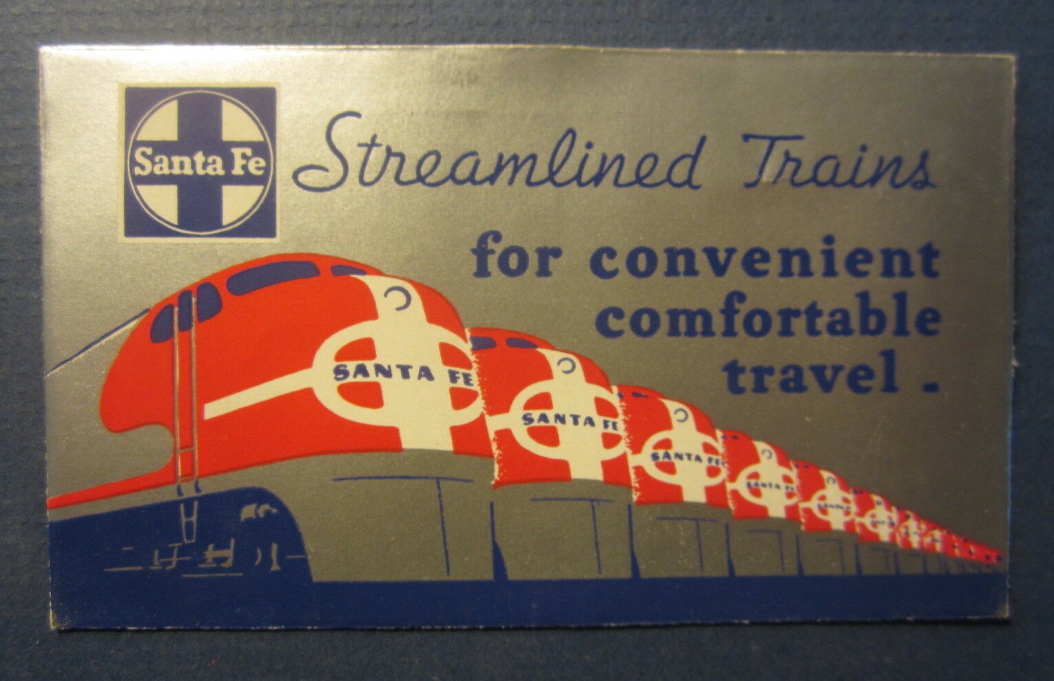 Old Vintage SANTA FE Railroad - Streamlined TRA...