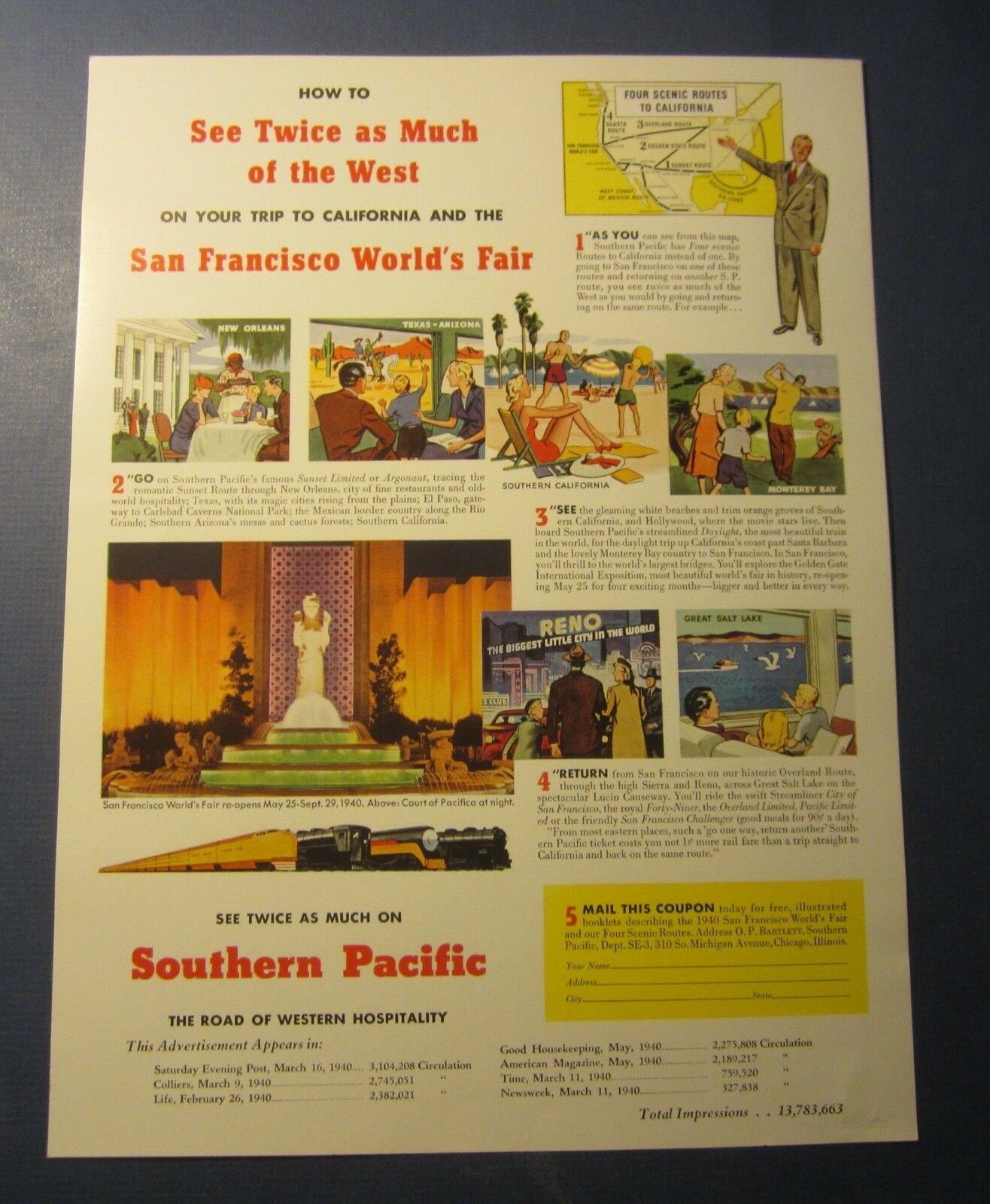 1940 S.P. Railroad Advertisement - San Francisc...