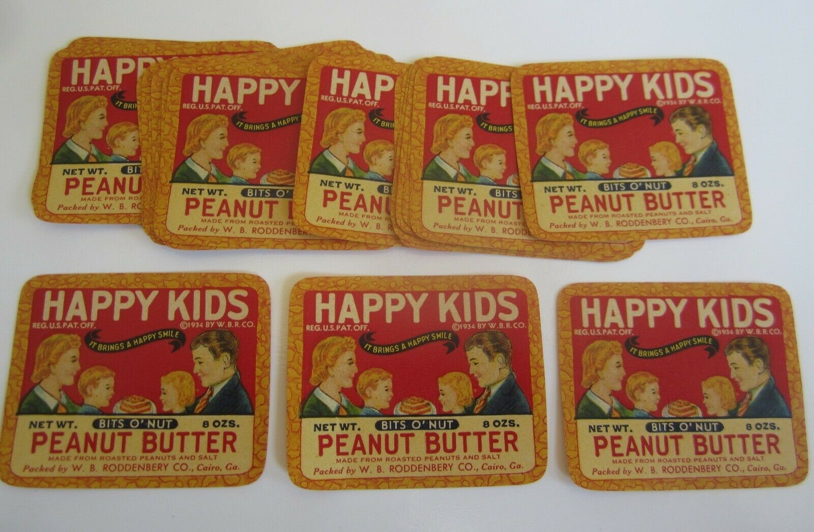  Lot of 25 Old 1934 HAPPY KIDS Peanut Butter JA...