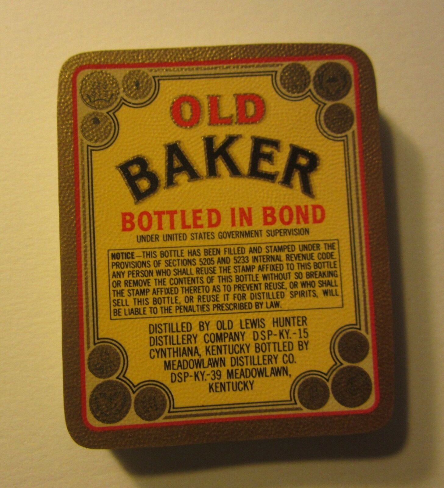  Lot of 100 Old Vintage - OLD BAKER Whiskey LAB...