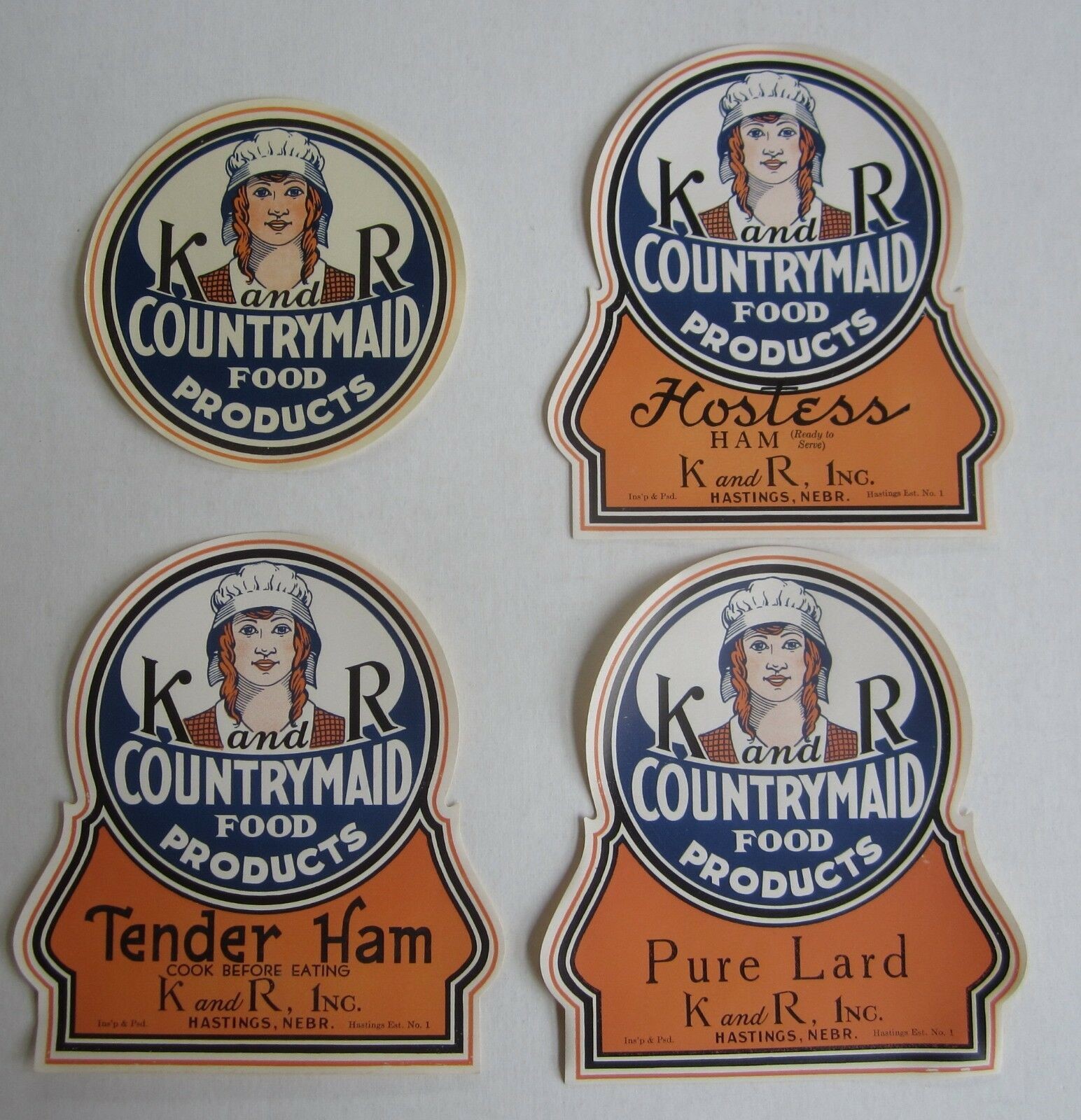 4 Old Vintage K & R COUNTRYMAID Food Products L...