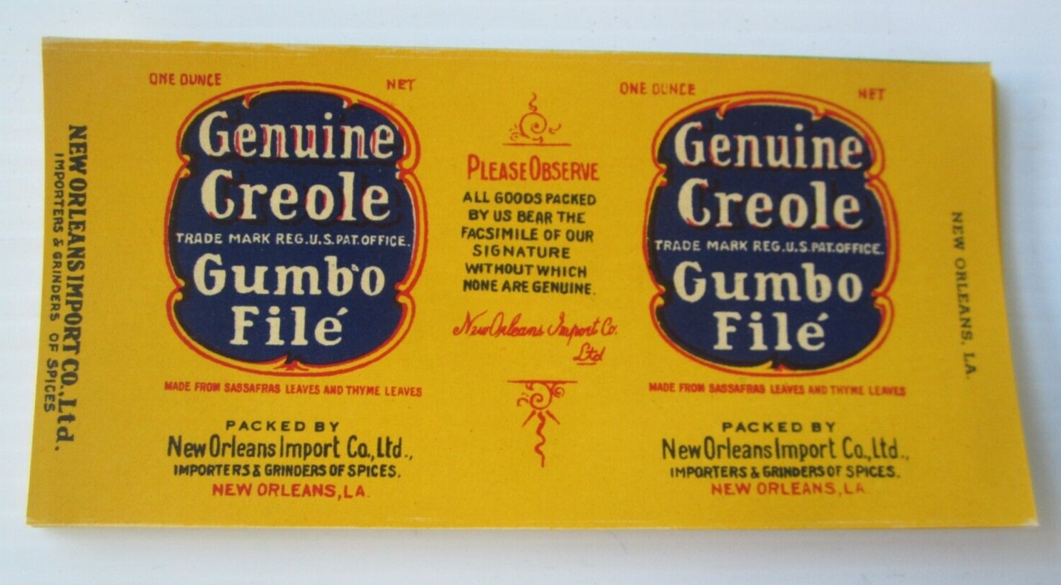  Lot of 5 Old Vintage - CREOLE Gumbo File - LAB...