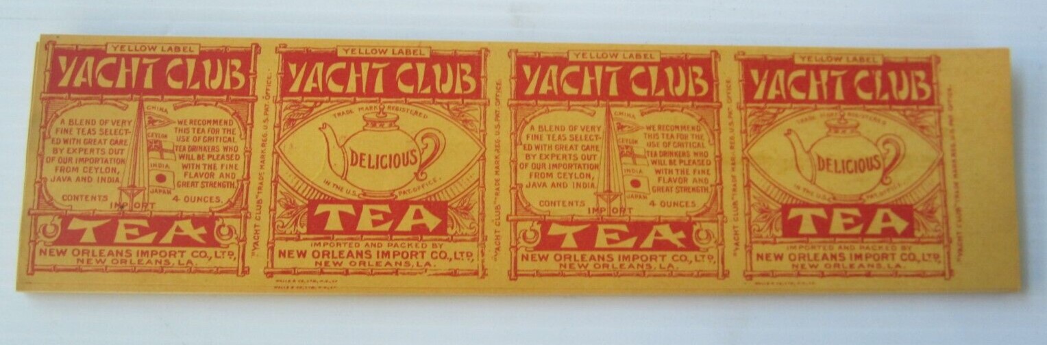  Lot of 5 Old Vintage YACHT CLUB TEA - 4-Panel ...