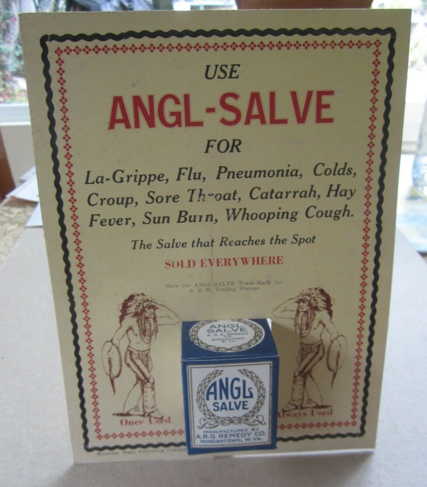 Old Vintage ANGL SALVE Medicine Advertising - S...