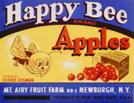 #ZLC189 - Happy Bee Apple Crate Label