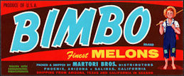 #ZLCA*068 - Bimbo Melons Crate Label - Boy Fishing